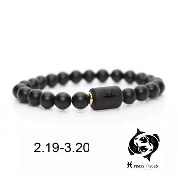 Black stone Beads 12 constellation couple Bracelet Men Bracelets For Women Pulseras Moda Masculina Hombre Man Mens Jewellery daiiibabyyy